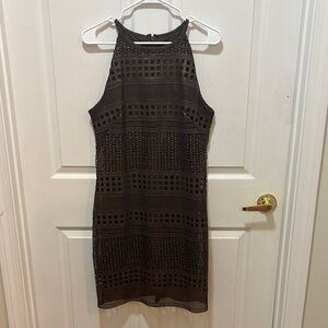 White House Black Market Brown Lace Mini Dress